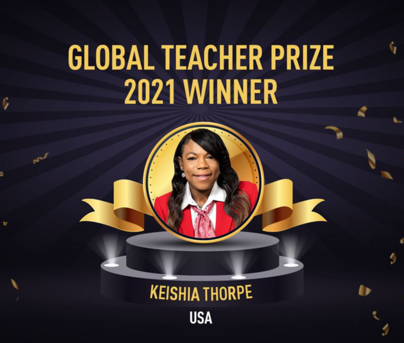 Teacher prize. Global teacher Prize. Кейша Торп.